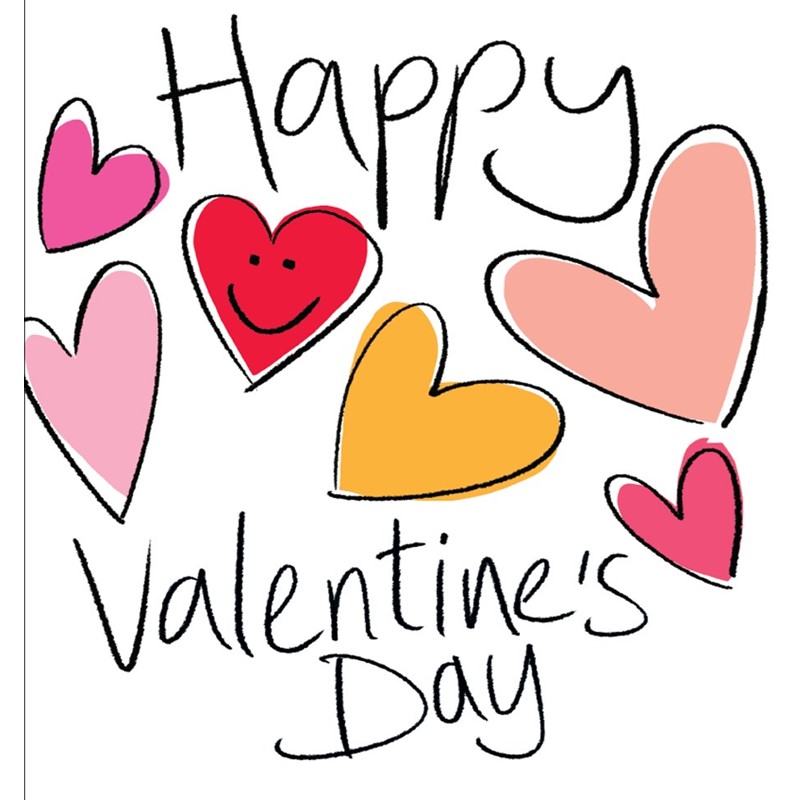 Valentines Day Card - Coloured Hearts (Open)
