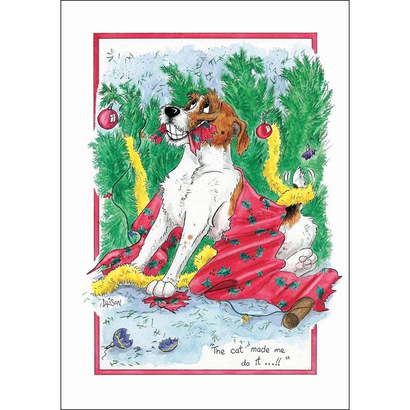 XMAS CARD - Alisons Animals - The Cat made me do it (Splimple - 150x210mm)